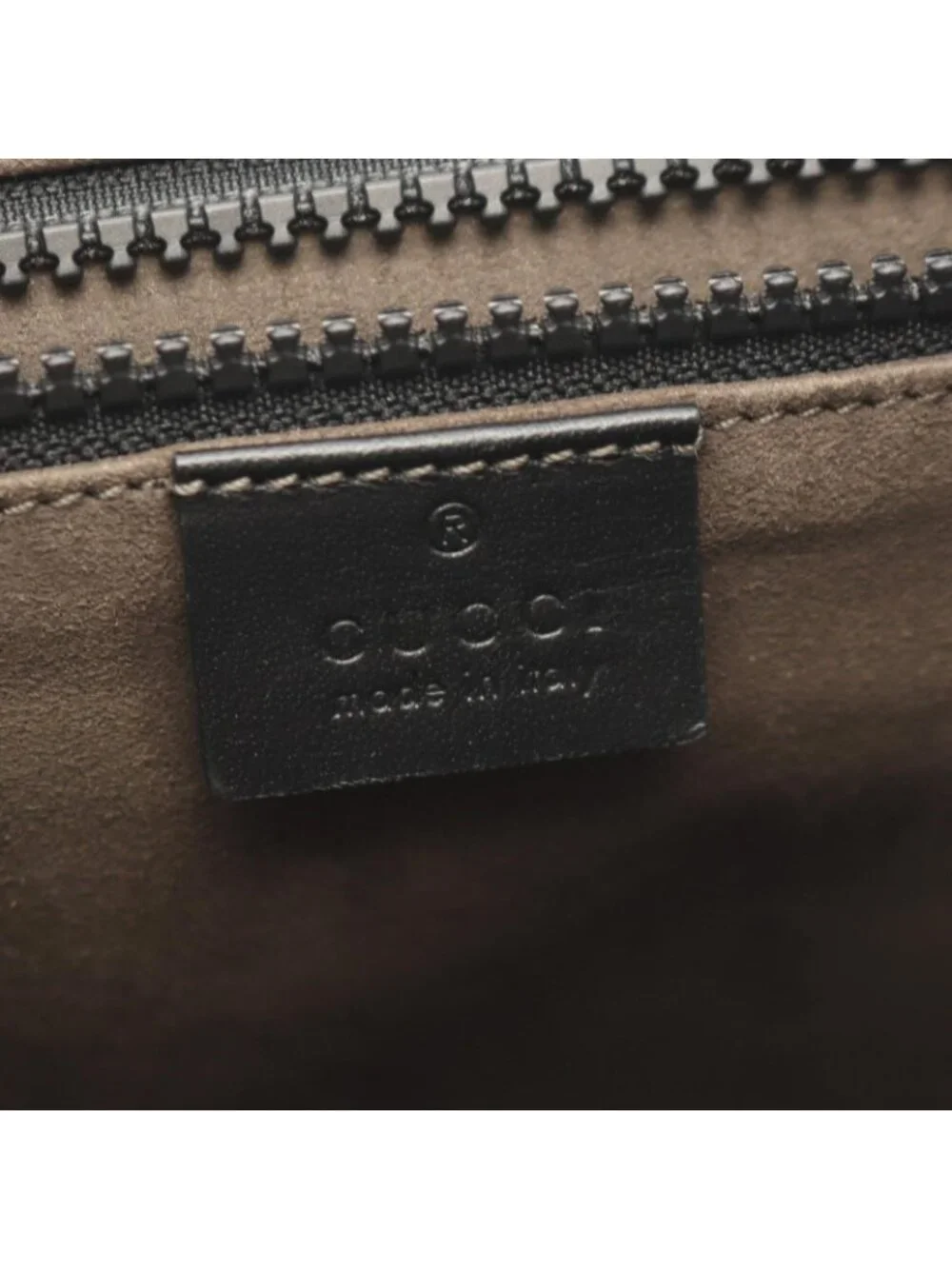 Gucci Shoulder Bag GG Supreme Beige Black Canvas Leather